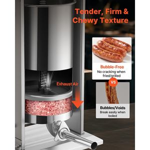 Insaccatrice Elettrica in Acciaio Inox da 55 LBS/25 L Verticale con Controllo Velocità Continuo e Pedale Robusto - Product Image 3