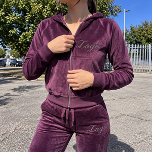Wholesale 350 GSM <b>Y2K</b> Velour Hoodie Womens Velour UK <b>Streetwear</b> Brands Boutique Fashion Collection - Product Image 6