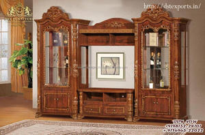 Meuble TV de luxe en bois Sagwan pour le salon Meuble TV de style classique Meuble pour manoirs de luxe Support TV en bois pour la maison - Product Image 3