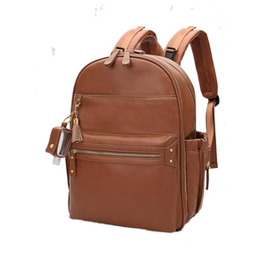 Bolsa de Pañales de Cuero al por Mayor, Mochila Premium para Cambio de Bebé con Múltiples Compartimentos y Correas de Hombro Cómodas - Product Image 4