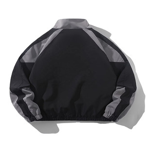Veste de survêtement homme personnalisée bicolore style streetwear coupe oversize coupe-vent léger col montant - Product Image 2