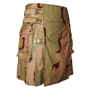 Kilt de randonnée camouflage désert pour homme, 100% coton durable, poches cargo robustes, 2026 - Product Image 3