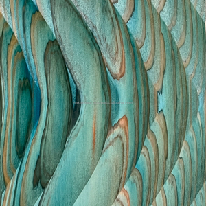 IRODORITAI WAVE SNAKE Planches de parquet modernes en cèdre japonais massif teint et luminescent, à rainures et languettes, pour le divertissement et le commerce - Product Image 1