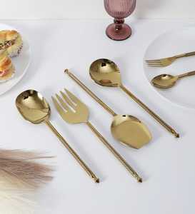 Cuillère en laiton traditionnelle indienne pour ensemble Thali, cuillère décorative en laiton pour service festif, cuillère robuste pour une utilisation durable - Product Image 2