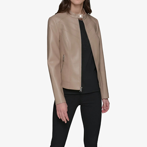 Chaqueta de Cuero para Mujer Hecha en Pakistán, Venta al por Mayor, Chaqueta de Invierno Tejida Transpirable y Ecológica - Product Image 2