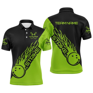 Chemise de bowling à col zippé 100 % polyester, impression sérigraphique personnalisée, imprimé par transfert thermique, motif léopard, séchage rapide, respirante - Product Image 5
