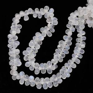 มูนสโตนสีขาวธรรมชาติทรงหยดน้ำเหลี่ยมเพชรพลอยขนาด 7x5 มม. เม็ดพลอยหลวมสำหรับทำเครื่องประดับ ขายส่งเม็ดมูนสโตนจำนวนมาก - Product Image 1