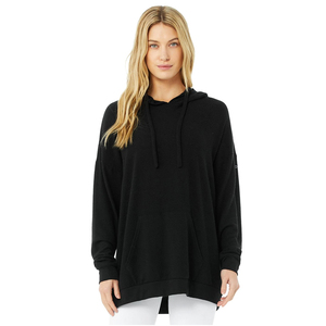 Sweat-shirt à capuche oversize pour femme 2026, couleur unie, en coton tricoté, manches longues, design asymétrique, pour l'automne - Product Image 1