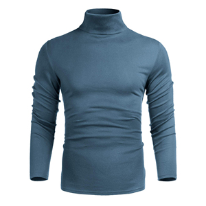 Custom <b>Logo</b> Mens Turtle High Neck Shirt Stretchable Cotton polyester Fabric Long Sleeve Men Tee Fashionable Casual Streetwear - Product Image 2