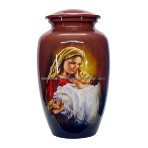 Urnes de crémation en aluminium de haute qualité peintes à la main pour accessoires de cercueil Inde Fabricant Fournisseur - Product Image 5