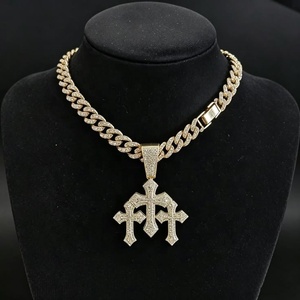 Wholesale Hip Hop Custom <b>Name</b> Cuban Link <b>Chain</b> Lab Moissanite 10k Gold Plated Iced Necklace Gift for Women Men - Product Image 3