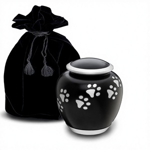 Shadow Small Pawprint Pet Urn Black & Bur Pewter Pet <b>Memorial</b> Urn for Dogs <b>Cats</b> Paw Print Design - Product Image 1