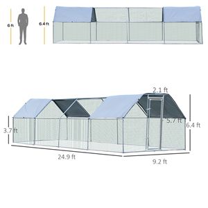 Grande Pollaio Piatto con Recinzione Accessibile, Casetta per Galline da Esterno con Recinto Metallico Impermeabile Anti-UV, Usato - Product Image 3