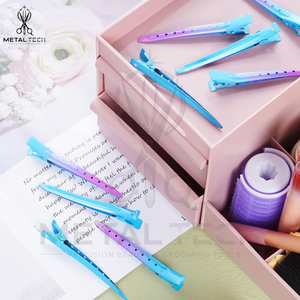 Premium Gradient Color Hairdresser Sectioning <b>Clips</b> Non-Slip Stainless Steel Duckbill <b>Hair</b> Pins Set for Salon <b>Hair</b> Styling Tools - Product Image 6