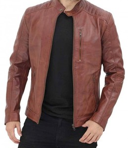 Wholesale High Quality Men's Leather <b>Coat</b> with Customized Design Logo Premium Canvas Motorbike Biker jacket for men - Product Image 4