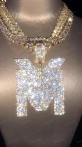 Colgante con Logotipo Personalizado, Colgante con la Letra M, Colgante Hip Hop, Joyería con Incrustaciones de Diamantes, Plata de Ley, Moissanita VVS1 de Lujo - Product Image 2