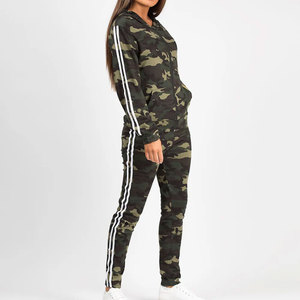 Survêtement à capuche pour femme en velours 100 % coton, coupe classique, avec logo personnalisé, séchage rapide, imprimé animal, deux pièces, pour le sport et le jogging - Product Image 4