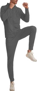 Survêtement en molleton brossé doux au toucher 350 GSM pour homme, sweat-shirt à col rond et pantalon de jogging, motif dégradé rouge-jaune flamme sublimé - Product Image 2