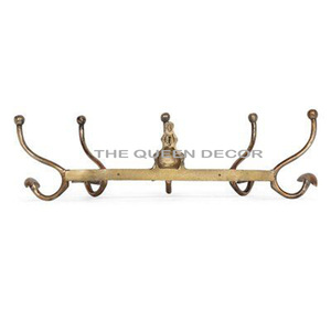 Best Selling Aluminum Metal Unique Shape Brass Antique Finished Handmade Wall Hanger for Wall Organizers - Product Image 2