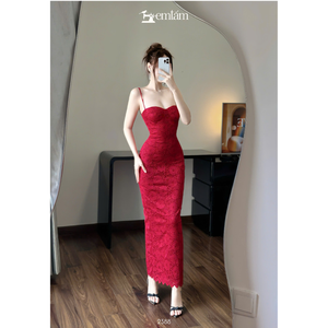 เดรสยาวผ้าลูกไม้ยืดสำหรับผู้หญิง สายเดี่ยวรัดรูป สวมใส่ออกงานกลางคืน ET2388 ขายส่ง - Product Image 1