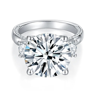 แหวนเพชรทรงกลมเจียระไนแบบบริลเลียนท์ ทองคำขาว 14k เพชรเพาะเลี้ยงในห้องปฏิบัติการ เครื่องประดับหรูหรา แหวนแต่งงาน/หมั้น สำหรับทุกเพศ - Product Image 3