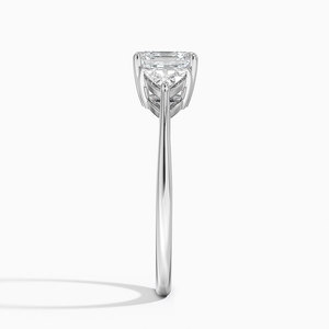 BOJ <b>Ring</b> 0142 Asscher Cut 925 <b>Silver</b> Luxe Trillion Three Prong Setting <b>Solitaire</b> Diamond <b>Ring</b> 2ct D Color VVS1 Moissanite GRA - Product Image 3