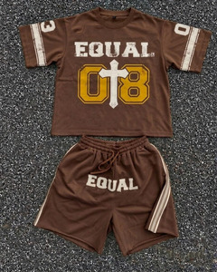 CLOVIX SPORTS Men Casual Summer Short Set Cotton T <b>Shirt</b> Shorts Two Piece Streetwear Fashion Outfit Wholesale Supplier - Product Image 3