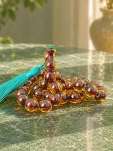 Cuentas de Oración Islámicas Hechas a Mano, Regalo Musulmán para el Eid, Tasbih con Tema de Búho y Ángel de Resina, Uttar Pradesh - Product Image 3