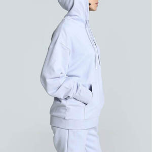 Sudadera con Capucha para Mujer, de Alta Calidad, a la Moda, Estilo Liso, 100% Algodón, Mangas Largas, Color Sólido - Product Image 2