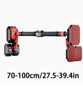 Barre de dips réglable 70-100 cm en alliage d'aluminium rouge, équipement de gym à domicile, utilisation universelle - Product Image 1