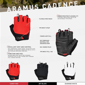 Gants de cyclisme unisexes à doigts courts, rembourrés, pour vélo de route, fitness et entraînement, antidérapants, pour hommes, divers modèles - Product Image 6