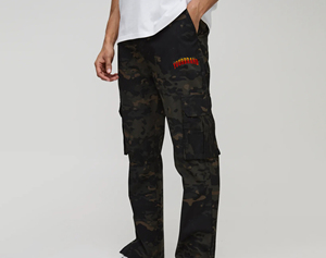 Pantalon cargo camouflage pour homme, taille élastique, plusieurs poches, respirant, style vêtements de travail, pour l'automne - Product Image 4