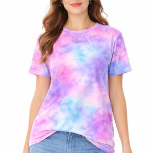 Camiseta Tie-Dye con Logotipo Personalizado para Mujer, Camisetas de Verano Casuales, Ligeras y Cómodas para Mujer - Product Image 1