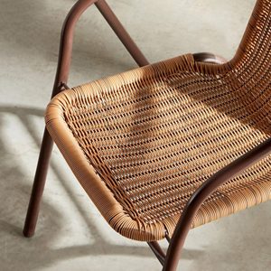 Stylish Polyrattan <b>Chair</b> Outdoor Dining Seating <b>with</b> Weather Resistant Material for Garden Patio Balcony Home Furniture - Product Image 5