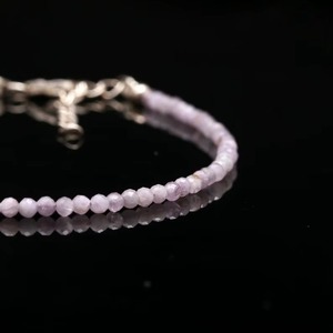 Natural Lepidolite Faceted Round Gemstone <b>Bracelet</b> 3MM Handmade Dainty <b>Stone</b> <b>Bracelet</b> For Women And Men Genuine Lepidolite - Product Image 5