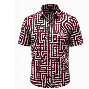 Camisa Elegante con Estampado Floral para Hombre, con Tela de Mezcla de Algodón Transpirable y Apariencia Casual y Elegante - Product Image 1