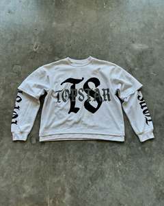 เสื้อเชิ้ตผู้ชายไซส์ใหญ่ แขนสองชั้น สไตล์สตรีท ผ้าคอตตอนเจอร์ซีย์ 300 GSM ประดับเพชร ระบายอากาศได้ดี เหมาะสำหรับทำงาน ดีไซน์เรียบหรู - Product Image 3