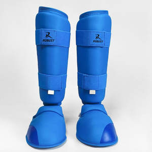 Espinilleras Ligeras de Cuero para Karate, para Entrenamiento y Práctica de Artes Marciales, Personalizables, Precio al por Mayor - Product Image 1