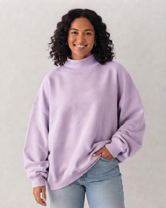 Sudadera de Cuello Alto Holgada para Mujer, de Primera Calidad, Color Sólido, Manga Larga, Colección Casual, Fabricante OEM, Proveedor de Fábrica - Product Image 1
