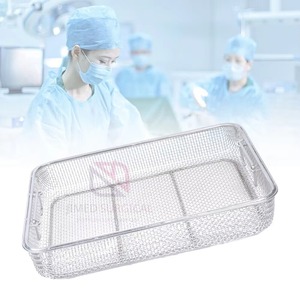 Stainless Steel Manual High Quality Sterilization Tray Rack Welded Wire <b>Mesh</b> Autoclave <b>Basket</b> Surgical Dental Instruments OEM - Product Image 5