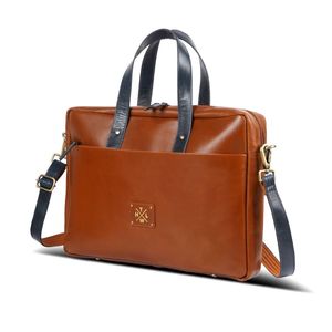 Genuine Leather Brown Large Capacity Laptop <b>Bag</b> Briefcase Crossbody <b>Computer</b> Handheld Business Travel <b>Bag</b> - Product Image 3