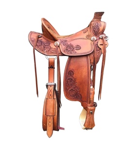 Selle Western Ranch En Cuir Faite Main - Ensemble Assorti Gratuit - Neuve