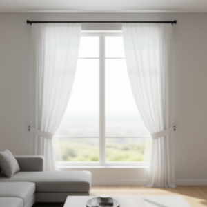 Asta per tende in metallo Mnj 0,7M-1,2M finitura nera per tende da finestra - Product Image 3