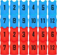 Maillot d'entraînement de football unisexe en mesh, débardeur numéroté de 1 à 12, bleu et rouge, respirant, vêtements d'équipe pour adultes, toutes saisons