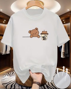 เสื้อยืดคอกลมแขนสั้นผู้ชาย ทรงคลาสสิก ดีไซน์มินิมอล น้ำหนักเบา ผ้าฝ้าย 100% ยืดหยุ่นได้ เหมาะสำหรับออกกำลังกาย - Product Image 6