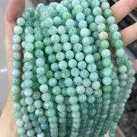 Perles de Jadeite Naturelle de Birmanie Vertes Lisses à Taille Brillante Qualité AA+ Énergie Guérisseuse Bracelet Amovible DIY Bijoux à Changement de Couleur