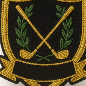 Badges personnalisés brodés à la main en fil d'or de luxe, écologiques et sans nickel, pour blazers, casquettes, uniformes, avec épingle de sûreté pour événements - Product Image 4