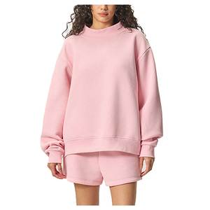 Sudadera Moderna de Cuello Alto para Mujer, Tejido de Felpa, 100% Algodón, Tejido Cómodo, Logotipo Frontal, Otoño/Invierno, OEM Personalizado - Product Image 1