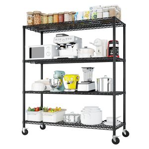 Scaffali Metallici Resistenti 55.12 W con Ripiani in Filo Metallico, Unità di Stoccaggio da Garage Regolabile NSF 2500LBS con Ruote Incluse - Product Image 5