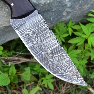 Custom Handmade Damascus Steel Hunting <b>Knife</b> Overall Length 8.5 inches <b>Handle</b> Made Of <b>Bone</b> and Wenge Wood - Product Image 3